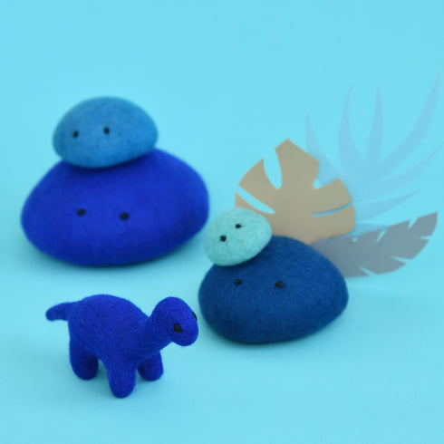 DASHDU - Darling Dino - Mini Dark Blue Felt Dinosaur